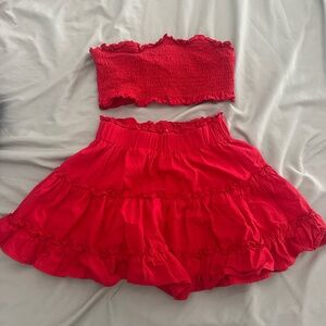 SHEIN Red skirt and top set